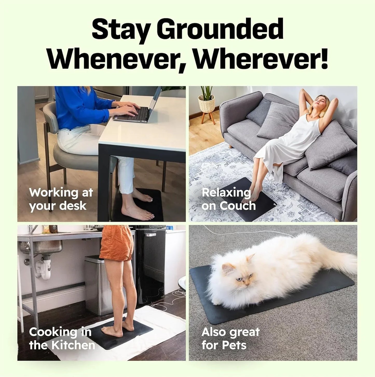 GroundingWell Grounding Mat – Large Indoor Earthing Mat for Barefoot Wellness